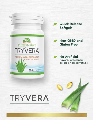 Vista 3 de Cápsulas blandas de aloe vera 100 mg por porción (2 cápsulas blandas), 100 unidades - Apoyo digestivo e inmunológico