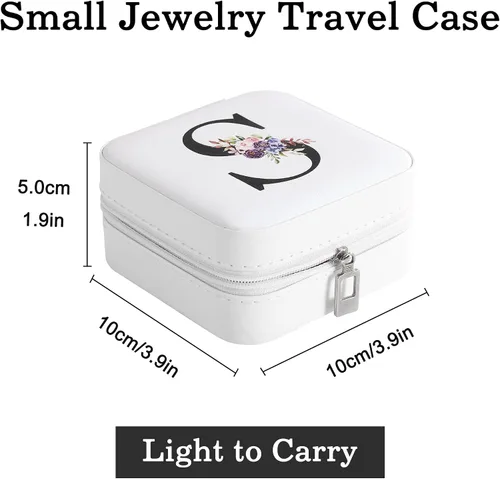Vista 5 de Joyero para niñas y mujeres, joyero azul para niñas, joyero de viaje imprescindible para niñas, joyero de viaje para niñas, pequeño joyero de viaje