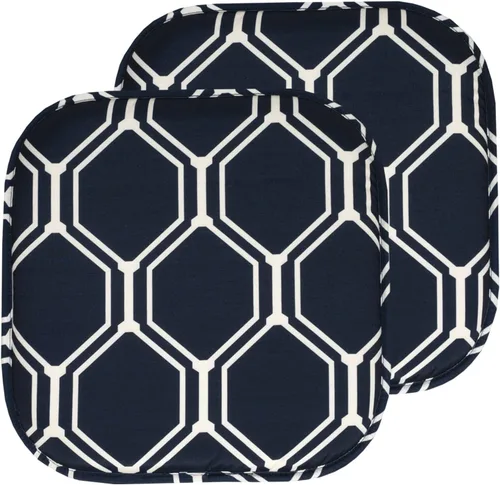 Vista 99 de Sweet Home Collection Cojines de espuma viscoelástica para silla, antideslizantes, diseño de panal de abeja, 16 x 16 pulgadas, paquete de 2