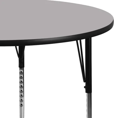 Vista 5 de Flash Furniture Wren - Mesa redonda de actividades laminadas térmicas grises de 48 pulgadas, patas ajustables en altura estándar