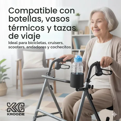 Vista 7 de Kroozie Soporte para botellas de bicicleta de lujo, universal, de acero inoxidable, para manillares, para barras verticales o en ángulo y bebidas