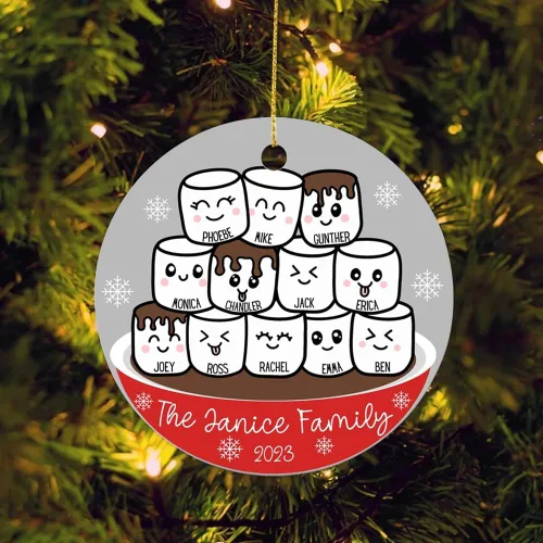 Vista 12 de Adorno de Navidad personalizado para familia, adorno de calcetín de Navidad, adorno familiar para nietos, adorno de Navidad familiar 2023