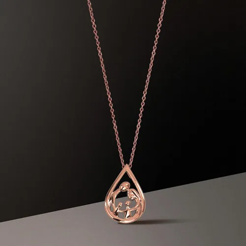 Vista 22 de Jewelili - Collar con colgante de plata de ley o oro rosa o amarillo sobre plata, cadena de eslabones de 18 pulgadas
