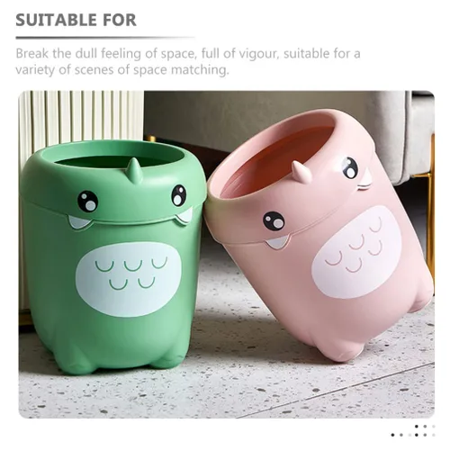 Vista 9 de Ciieeo Bote de basura de plástico rosa abierto, 12 pulgadas, forma de animal lindo
