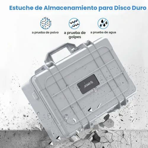 Vista 4 de ORICO Estuche para disco duro de 3.5 pulgadas y 20 bahías HDD/SSD Maleta de almacenamiento de protección múltiple con funda rígida de espuma a