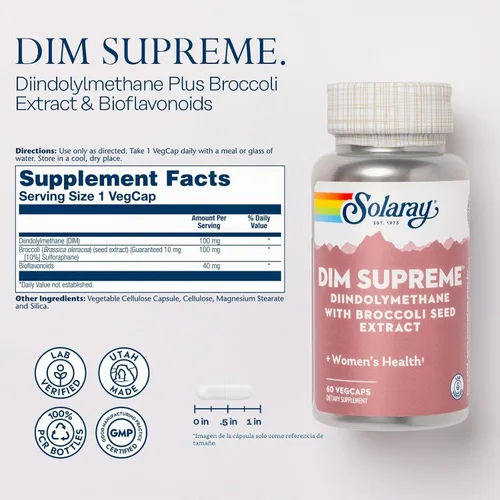 Vista 2 de SOLARAY DIM Supreme 100 mg, 60 cápsulas vegetales
