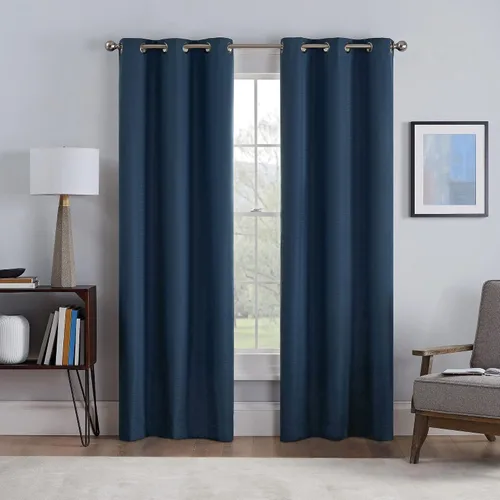 Vista 9 de Eclipse Talisa - Cortinas opacas aisladas para ventana de sala de estar (2 paneles), 37 x 63 pulgadas, color gris