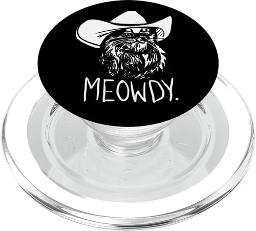 Vista 9 de Meowdy Texas Cat Meme PopSockets - Agarre y soporte para teléfonos y tabletas, Negro