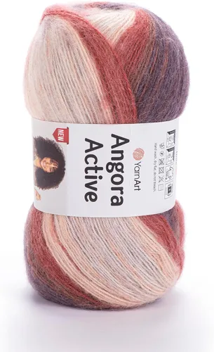 Vista 4 de YarnArt Angora Active Hilo de punto de peso para encaje variado – 1 madeja, 100g (3.5 oz), 500m (546 yardas) – 25% Mohair, 75% Acrílico – Hilo suave