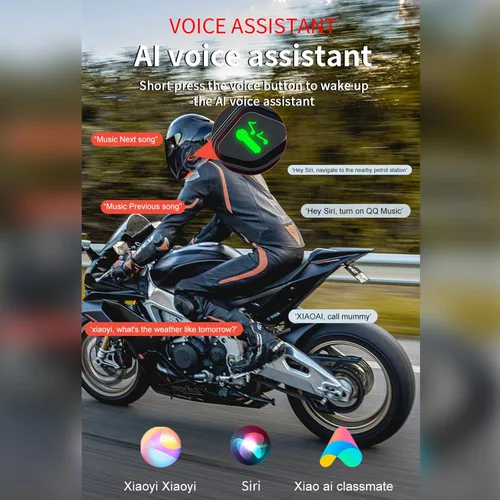 Vista 6 de VCOROS Auriculares para casco de motocicleta, intercomunicador de casco de 2 vías para 2 conductores, para compartir música, resistente al agua