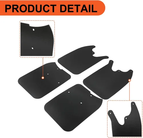 Vista 5 de ECOTRIC Aletas de barro compatibles con Toyota Tacoma 1995-2004 4x4 Prerunner con ruedas de 6 lengüetas, 4 guardabarros guardabarros protector