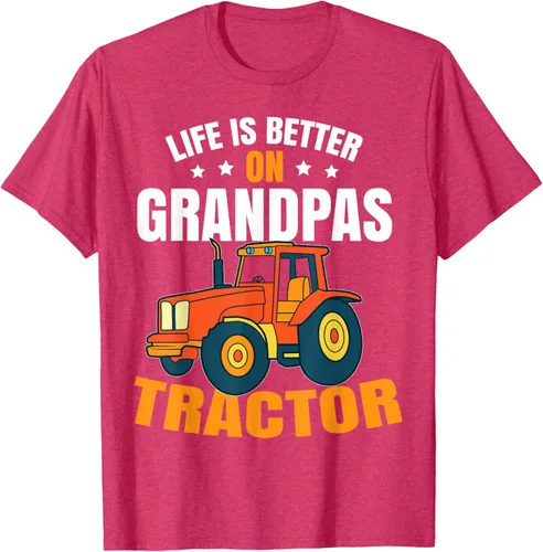 Vista 24 de Life Is Better On Grandpas Tractor Kids Farm Tractor Boy Camiseta, Negro