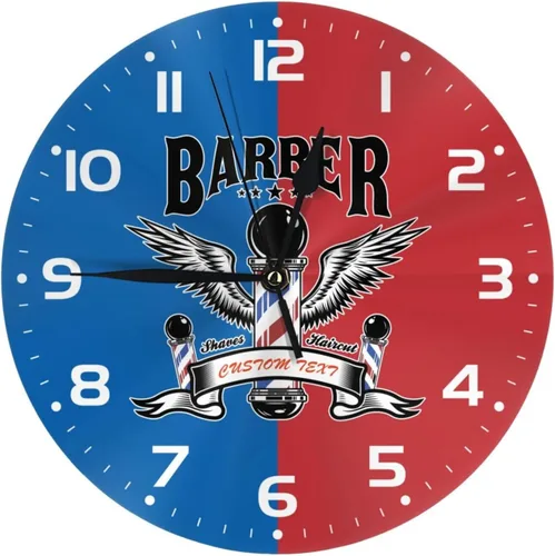 Vista 9 de Reloj de pared personalizado para peluquería, añade tu texto, reloj de peluquería rojo personalizado, reloj de pared para salón de belleza, regalo