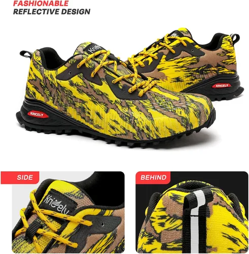 Vista 6 de Kricely Tenis de correr para hombre, para caminar, senderismo, tenis para hombre, tenis cruzado, tenis al aire libre, calzado casual