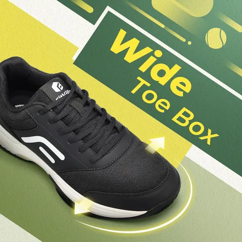 Vista 4 de FitVille Wide & Extra Wide Pickleball Shoes Men Tennis Racquetball Squash Shoes for Men All Court with Arch Support-Tennis V3