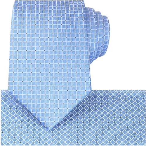 Vista 56 de KissTies Mens Checkered Tie Set Solid Color Festive Necktie + Pocket Square