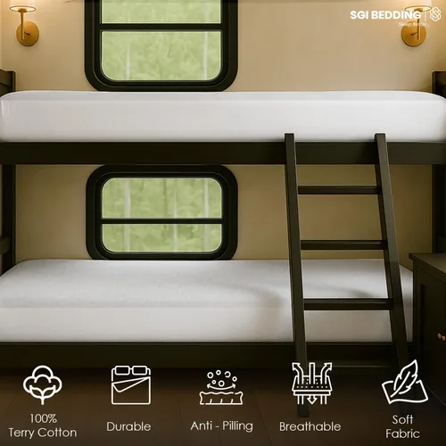 Vista 6 de SGI bedding Protector de colchón para literas de autocaravana de 24 x 72 pulgadas, súper suave, impermeable y transpirable, protector de colchón