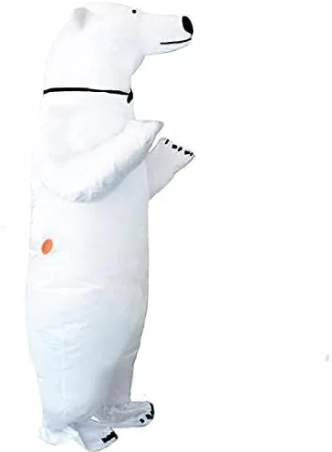 Vista 3 de ZISUEX Disfraz inflable de oso polar disfraz inflable de Halloween traje de fiesta juego de cosplay disfraz de oso polar regalo de Navidad oso polar