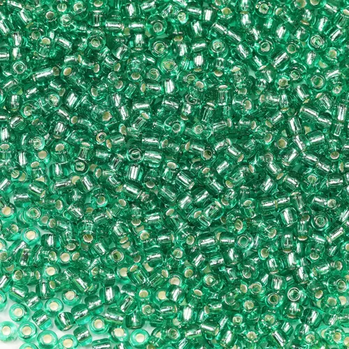 Vista 46 de Bala&Fillic Cuentas de cristal de tamaño 12/0, color verde militar, 0.079 pulgadas (0.079 in), cuentas de semillas con forro plateado transparente