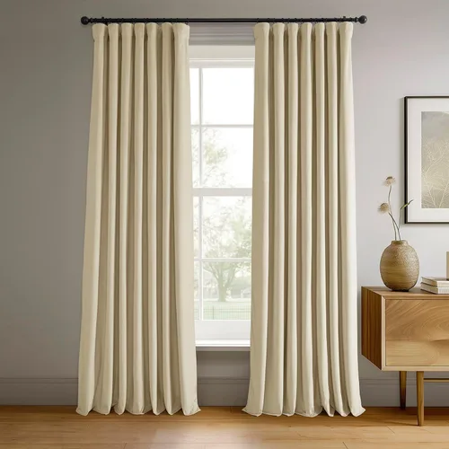 Vista 46 de HPD Half Price Drapes Cortinas Opacas Térmicas de Terciopelo Signature para Sala de Estar de 63 Pulgadas de Largo (1 Panel) con Bolsillo para Barra