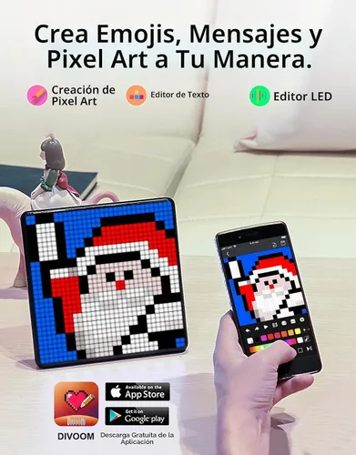 Vista 3 de Divoom Pixoo Visualización Max Pixel, APP Pantalla de control de teléfono móvil con pantalla LED programable de 32 X 32 para decoración del hogar