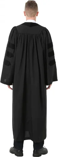 Vista 3 de GraduatePro Doctorado Graduación Gown Economía Académico Doctorado Doctorado Regalia con Terciopelo Negro