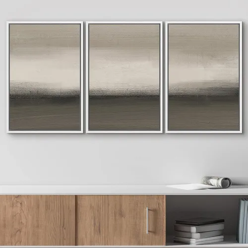 Vista 222 de wall26 Lienzo enmarcado para pared, juego de arte de acuarela pastel, paisaje rural, ilustraciones con formas abstractas, arte moderno, decorativo