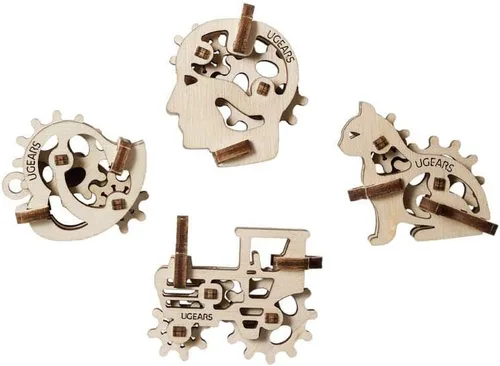Vista 2 de UGEARS FT-1 70029 U-Fidgets Tribikes - Juego de piezas de rompecabezas con 4 modelos, rompecabezas 3D antiestrés, kit de construcción de 4 modelos