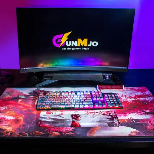 Vista 8 de GUNMJO Cherry Blossom - Alfombrilla de mouse extendida para juegos, superficie ultra suave para control de mouse con precisión de píxeles, costuras