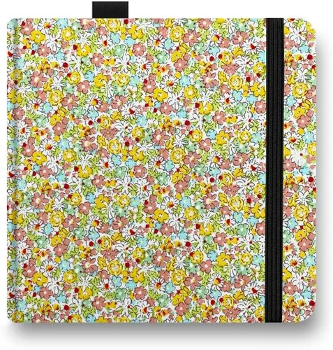 Vista 13 de E-WEICHEN 5x5 Cuadernos de acuarela de tela portátiles hechos a mano con tapa dura de tela cosida para viajes Papel para acuarela de 140LB/300gsm 20