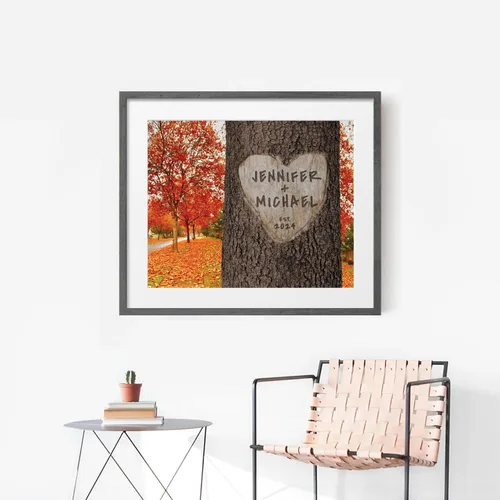 Vista 6 de Impresión personalizada para parejas y familias – Regalo de boda, aniversario o nuevo hogar – Nombres y fecha personalizados – Arte de pared