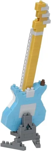 Vista 3 de nanoblock - Instrumentos - Guitarra Eléctrica Azul Pastel, Serie Colección Kit de Construcción Guitarra Eléctrica Pastle