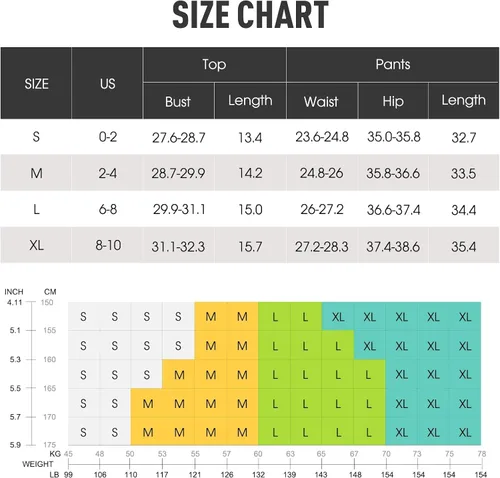 Vista 6 de JOYMODE - Conjunto de entrenamiento para mujer, diseño de 2 piezas con leggings de tiro alto sin costuras y camiseta corta , para yoga