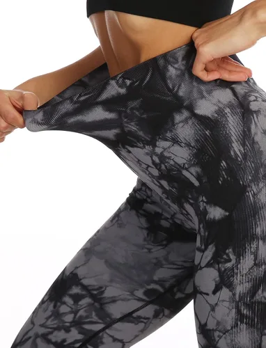 Vista 8 de SEASUM, Leggings de cintura alta con contorno de sonrisa, sin costuras, para entrenamiento, gimnasio, Yoga. Pantalones deportivos