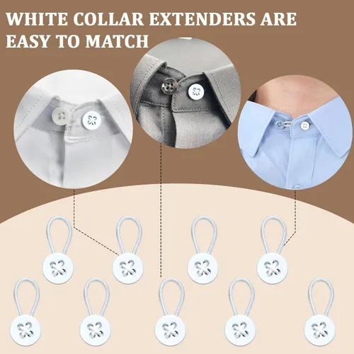 Vista 7 de 9 extensores de cuello para camisas de hombre, extensor de botón para camisas de vestir, extensor de cuello, extensor de cuello elástico suave