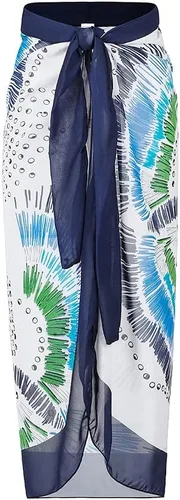 Vista 27 de Women Swimsuits Abstract Printing Notched Square/V Neck Floral Vacation One Piece with Cover Up