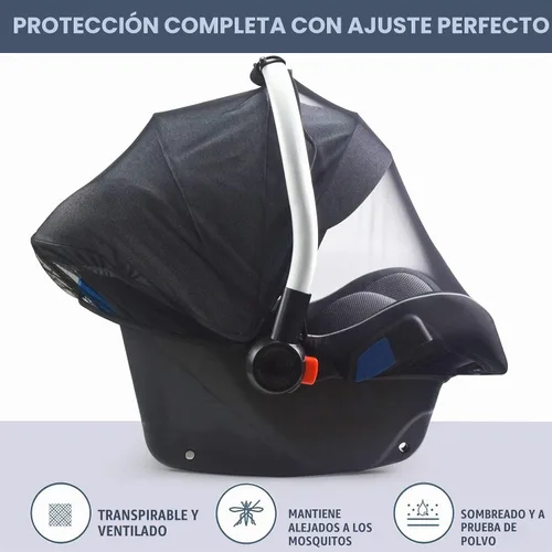 Vista 3 de Sysmie Mosquitera de bebé para asiento de coche infantil y cochecito Doona Negro