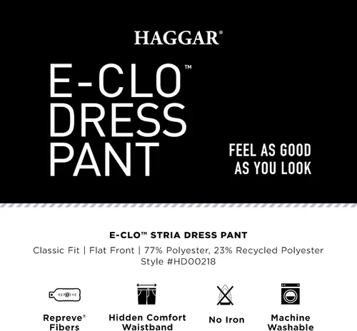 Vista 5 de Haggar Men's ECLO Repreve Stria Flat Front Dress Pant