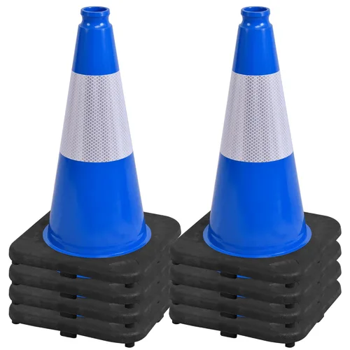 Vista 28 de OrangeStar 6 Pack 36" Conos de seguridad de tráfico, conos de estacionamiento verdes con collar reflectante, conos de construcción con base