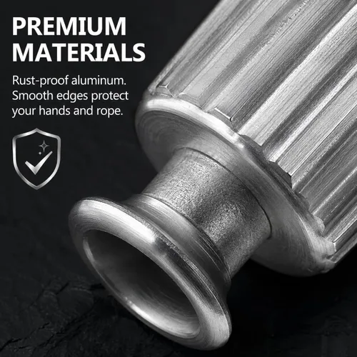 Vista 8 de Paquete de 4 tensores de tendedero, tensor de línea de ropa de aluminio resistente para sistema de cuerda y polea, estirador de línea de secado