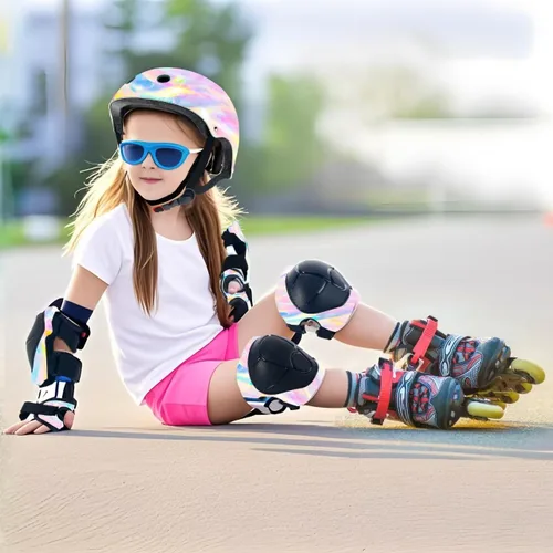 Vista 4 de Casco de bicicleta ajustable con gradiente de color para niños pequeños de 3-5-8-14+ años, niñas y niños. Casco para monopatín y bicicleta