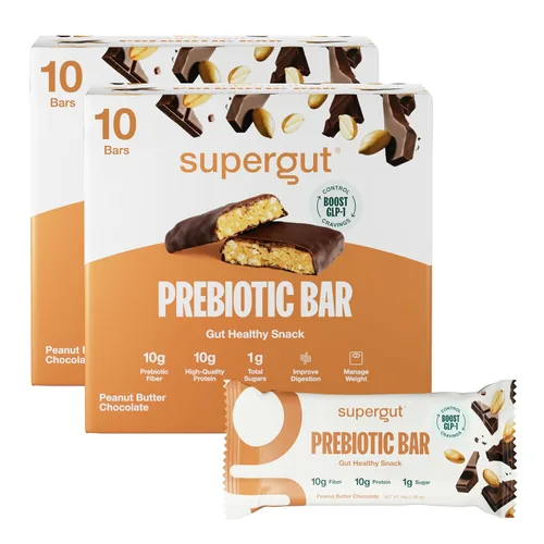 Vista 13 de Supergut Barras Prebióticas Potenciadoras de GLP-1, Brownie de Chocolate - Bocadillos de Proteína Saludables para el Intestino y Barras de Desayuno