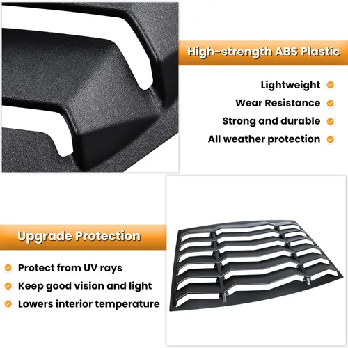 Vista 5 de Rejillas para ventanas laterales traseras para Ford Mustang 2005 2006 2007 2008 2009 2010 2011 2012 2013 2014 Cubierta de protección solar