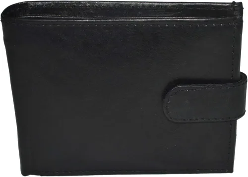 Vista 6 de Leatherboss Cartera plegable para hombre con cierre a presión, color negro de 4 x 3.14 pulgadas