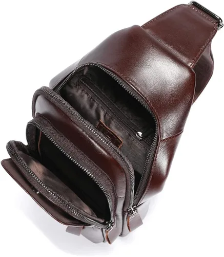 Vista 5 de KPYWZER Mochila de cuero para hombre