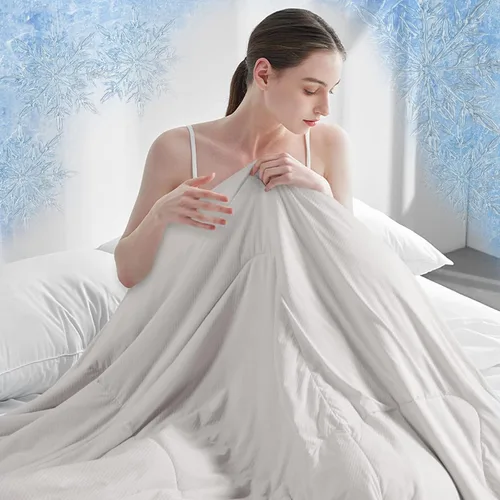 Vista 18 de Elegear - Edredón de enfriamiento individual Absorbs Body Heat para mantenerse fresco, cobija de enfriamiento para personas que duermen con calor