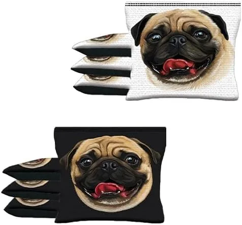 Vista 5 de Custom Shark Attack Submarine Set of 8 Regulation Cornhole Bags B40 Negro/Azul