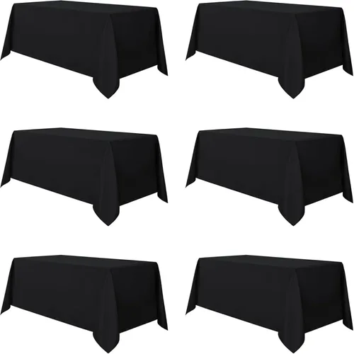 Vista 12 de Mantel rectangular de poliéster, manteles para mesas rectangulares de 6 pies, manteles de tela decorativa lavable para bodas, banquetes y campamento