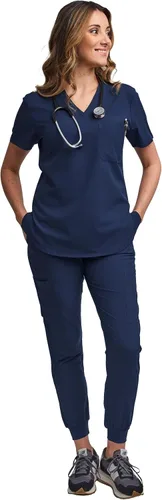 Vista 5 de Green Town Conjunto de uniforme médico para mujer