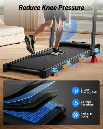 Vista 5 de CURSOR FITNESS Caminadora 3 en 1 con inclinación del 15%, 0.6-6.2MPH, plegable, silenciosa, para oficina en casa, 2.5 HP debajo del escritorio